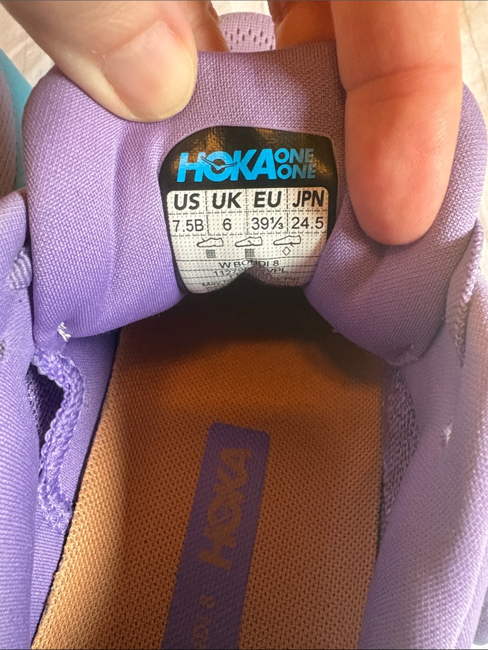 WORN TWICE Hoka Women's Hoka Bondi 8 Size 7.5 - like new! - Picture 5 of 6